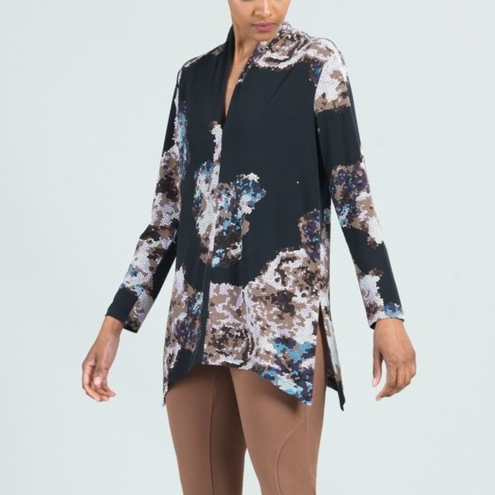 NWT Clara Sunwoo Long Mosaic Print Top